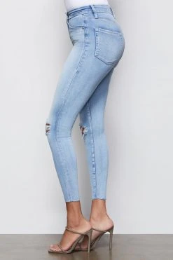 GA-SALE GOOD WAIST CROP RAW EDGE | BLUE352 High Waisted