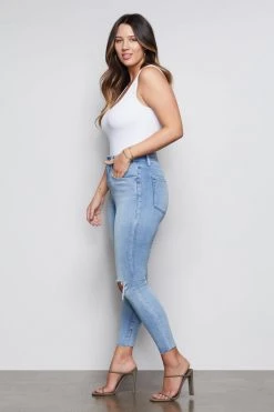 GA-SALE GOOD WAIST CROP RAW EDGE | BLUE352 High Waisted