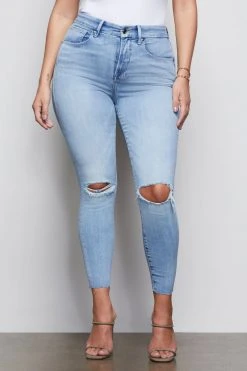 GA-SALE GOOD WAIST CROP RAW EDGE | BLUE352 High Waisted