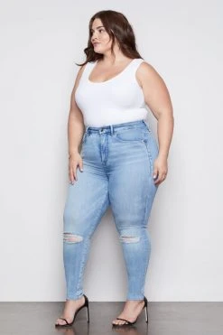 GA-SALE GOOD WAIST CROP RAW EDGE | BLUE352 High Waisted