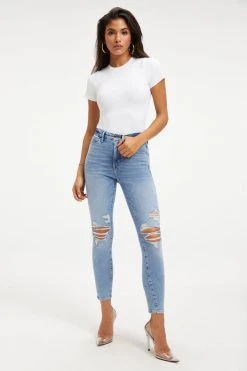 GOOD AMERICAN GOOD WAIST CROP | INDIGO138
