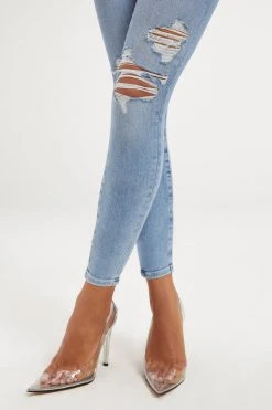 GOOD AMERICAN GOOD WAIST CROP | INDIGO138