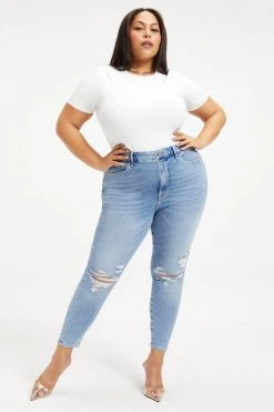 GOOD AMERICAN GOOD WAIST CROP | INDIGO138