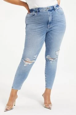 GOOD AMERICAN GOOD WAIST CROP | INDIGO138