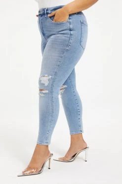 GOOD AMERICAN GOOD WAIST CROP | INDIGO138