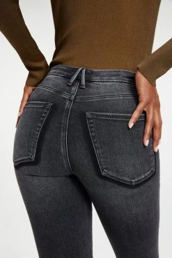 Best Pirce ๐ GOOD AMERICAN GOOD WAIST CROP W/ SHADOW POCK | BLACK263 High Waisted โจ 15 GOOD AMERICAN GOOD WAIST CROP W/ SHADOW POCK | BLACK263 High Waisted