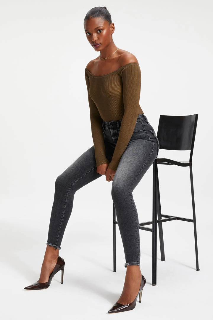 Best Pirce ๐ GOOD AMERICAN GOOD WAIST CROP W/ SHADOW POCK | BLACK263 High Waisted โจ 6 GOOD AMERICAN GOOD WAIST CROP W/ SHADOW POCK | BLACK263 High Waisted