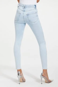 GOOD AMERICAN High Waisted GOOD WAIST CROSSOVER WAISTBAND | INDIGO018