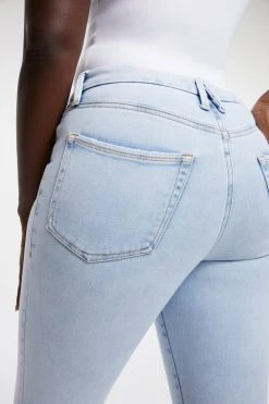 GOOD AMERICAN High Waisted GOOD WAIST CROSSOVER WAISTBAND | INDIGO018