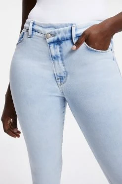 GOOD AMERICAN High Waisted GOOD WAIST CROSSOVER WAISTBAND | INDIGO018