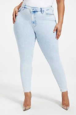 GOOD AMERICAN High Waisted GOOD WAIST CROSSOVER WAISTBAND | INDIGO018