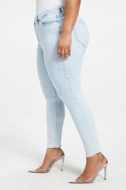 GOOD AMERICAN High Waisted GOOD WAIST CROSSOVER WAISTBAND | INDIGO018