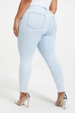 GOOD AMERICAN High Waisted GOOD WAIST CROSSOVER WAISTBAND | INDIGO018