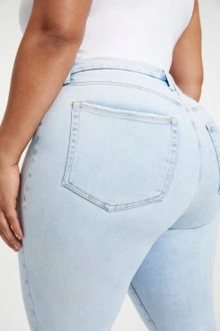 GOOD AMERICAN High Waisted GOOD WAIST CROSSOVER WAISTBAND | INDIGO018