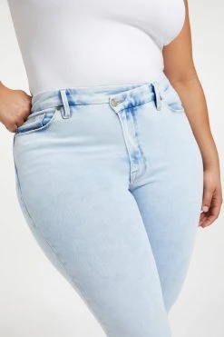 GOOD AMERICAN High Waisted GOOD WAIST CROSSOVER WAISTBAND | INDIGO018