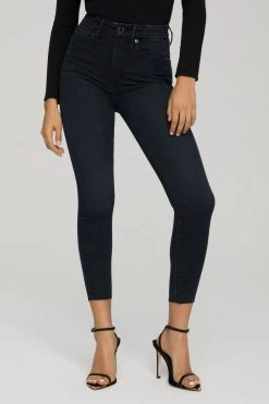 GOOD AMERICAN High Waisted GOOD WAIST CROP RAW HEM | BLUE631