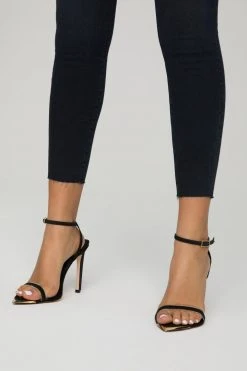 GOOD AMERICAN High Waisted GOOD WAIST CROP RAW HEM | BLUE631