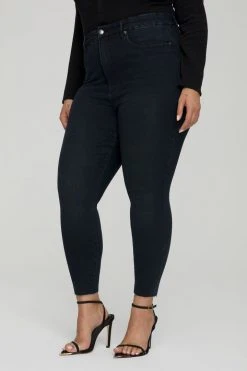 GOOD AMERICAN High Waisted GOOD WAIST CROP RAW HEM | BLUE631