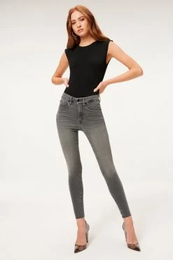 GOOD AMERICAN High Waisted GOOD WAIST CROP | BLACK180