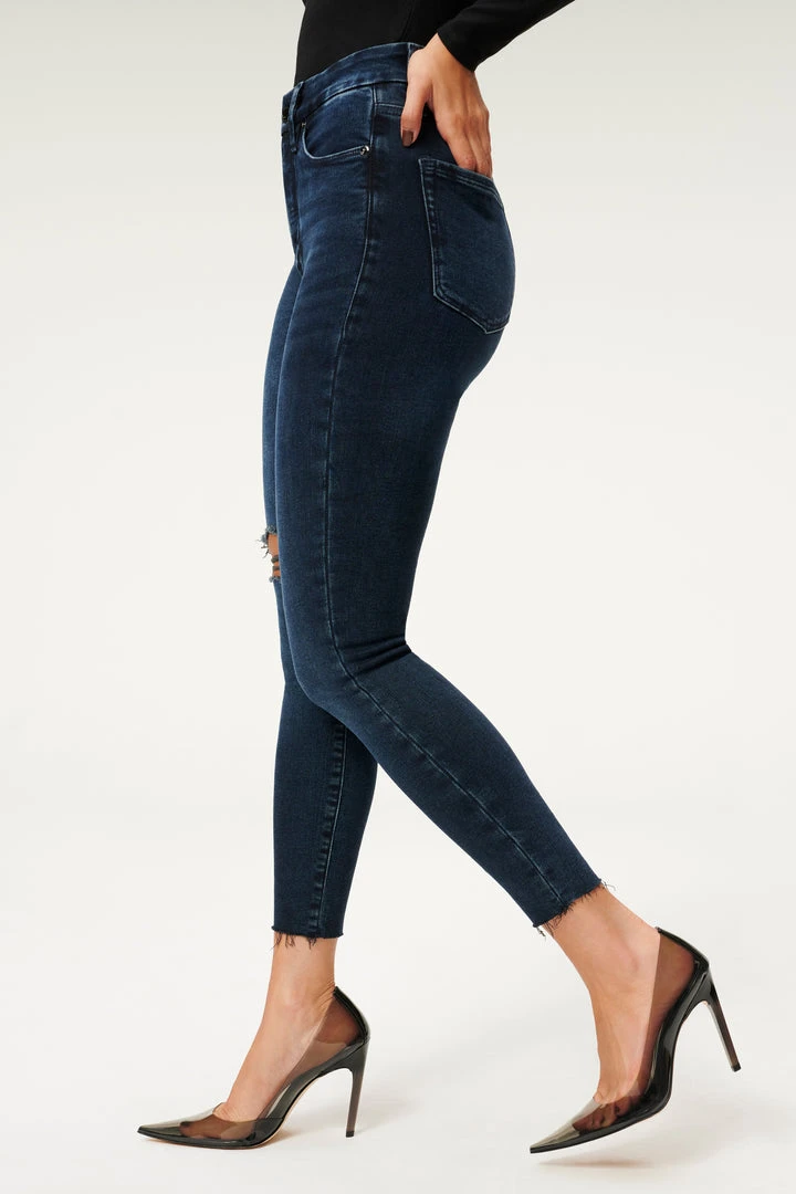 Outlet ✔️ GOOD AMERICAN High Waisted GOOD WAIST CROP RAW HEM | BLUE853 🔥 2 GOOD AMERICAN High Waisted GOOD WAIST CROP RAW HEM | BLUE853