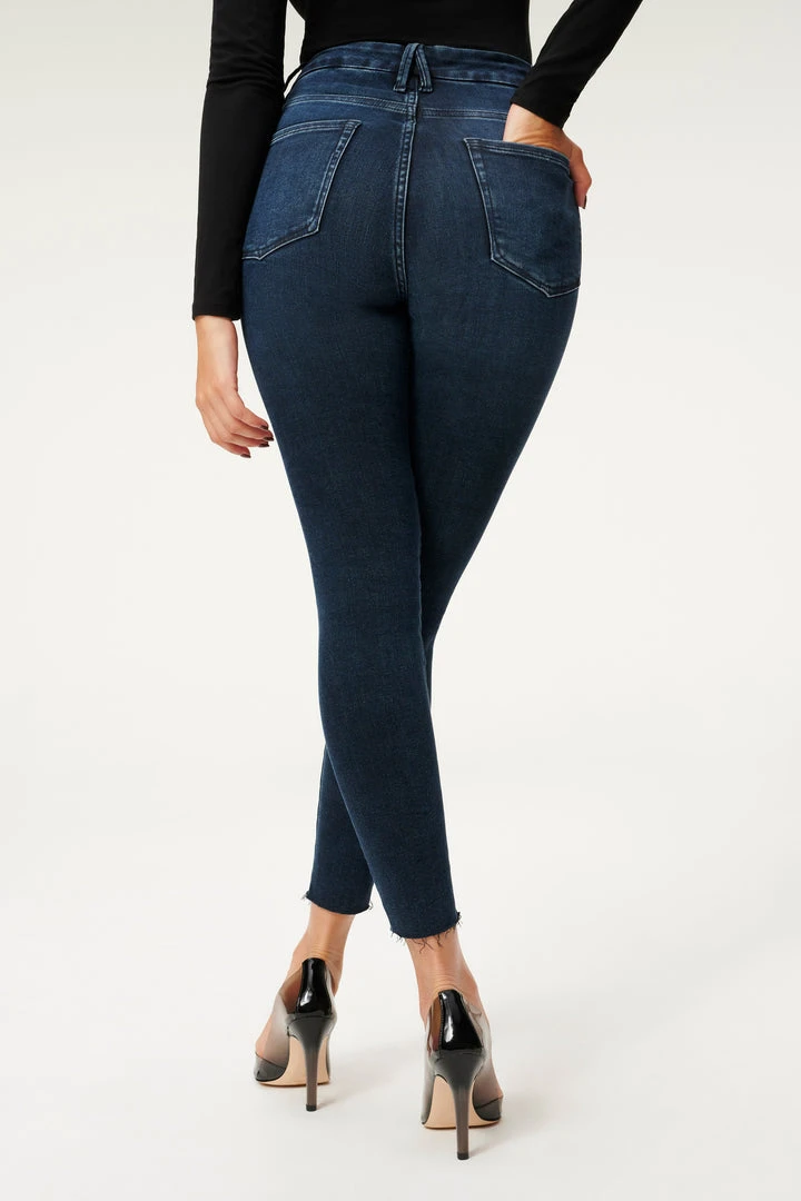 Outlet ✔️ GOOD AMERICAN High Waisted GOOD WAIST CROP RAW HEM | BLUE853 🔥 4 GOOD AMERICAN High Waisted GOOD WAIST CROP RAW HEM | BLUE853