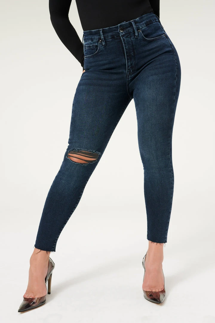 Outlet ✔️ GOOD AMERICAN High Waisted GOOD WAIST CROP RAW HEM | BLUE853 🔥 9 GOOD AMERICAN High Waisted GOOD WAIST CROP RAW HEM | BLUE853