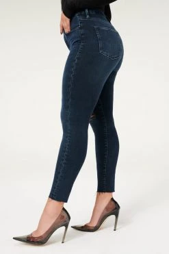 Outlet ✔️ GOOD AMERICAN High Waisted GOOD WAIST CROP RAW HEM | BLUE853 🔥 25 GOOD AMERICAN High Waisted GOOD WAIST CROP RAW HEM | BLUE853