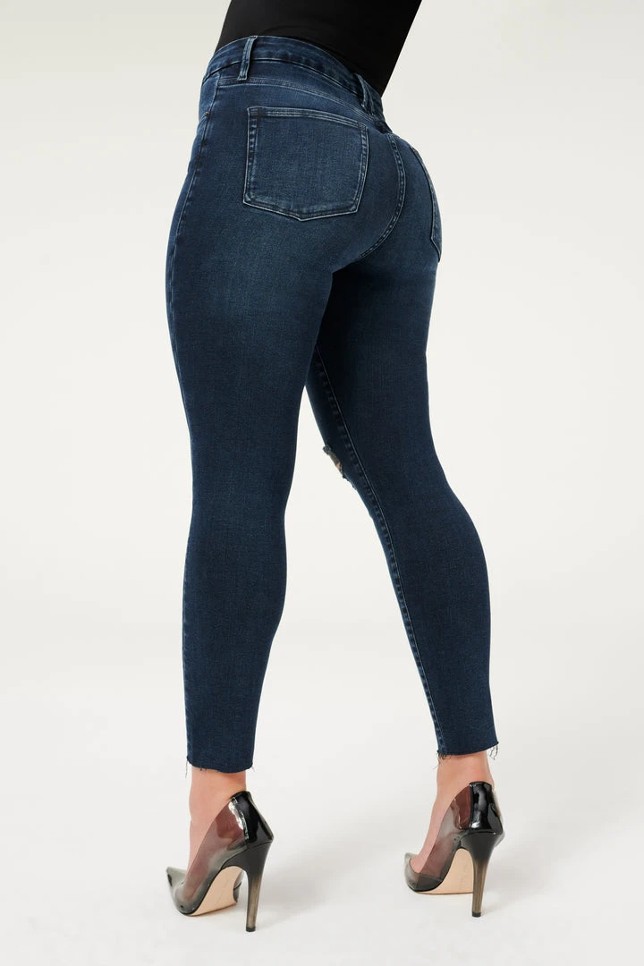 Outlet ✔️ GOOD AMERICAN High Waisted GOOD WAIST CROP RAW HEM | BLUE853 🔥 10 GOOD AMERICAN High Waisted GOOD WAIST CROP RAW HEM | BLUE853