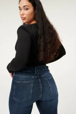 Outlet ✔️ GOOD AMERICAN High Waisted GOOD WAIST CROP RAW HEM | BLUE853 🔥 28 GOOD AMERICAN High Waisted GOOD WAIST CROP RAW HEM | BLUE853