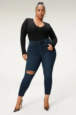 Outlet ✔️ GOOD AMERICAN High Waisted GOOD WAIST CROP RAW HEM | BLUE853 🔥 29 GOOD AMERICAN High Waisted GOOD WAIST CROP RAW HEM | BLUE853