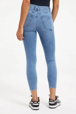 GOOD AMERICAN GOOD WAIST CROP SPLIT POCKETS | INDIGO139 High Waisted