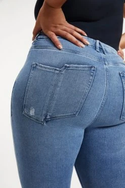 GOOD AMERICAN GOOD WAIST CROP SPLIT POCKETS | INDIGO139 High Waisted