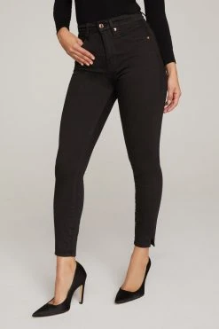 GA-SALE GOOD WAIST CROP SIDE SLIT | BLACK001