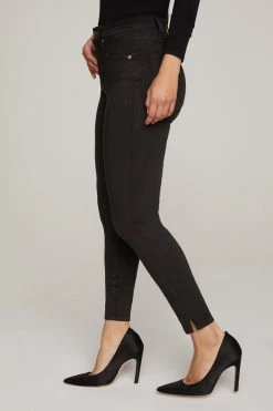 GA-SALE GOOD WAIST CROP SIDE SLIT | BLACK001