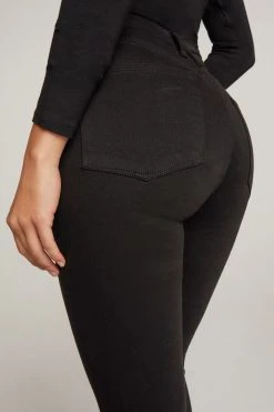 GA-SALE GOOD WAIST CROP SIDE SLIT | BLACK001