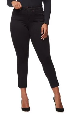 GA-SALE GOOD WAIST CROP SIDE SLIT | BLACK001