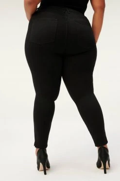 GA-SALE GOOD WAIST CROP SIDE SLIT | BLACK001