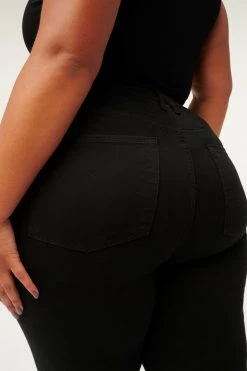 GA-SALE GOOD WAIST CROP SIDE SLIT | BLACK001