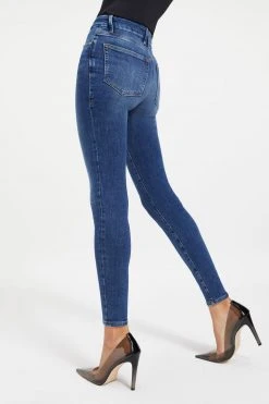 GOOD AMERICAN High Waisted GOOD WAIST EXPOSED BUTTON | INDIGO015