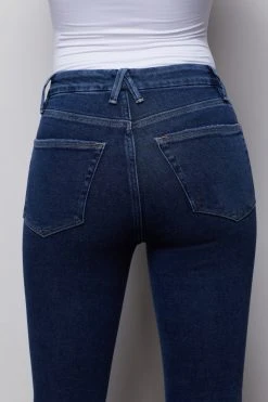 Promo ⌛ GOOD AMERICAN High Waisted GOOD WAIST EXPOSED BUTTONS | BLUE393 ⭐ 22 GOOD AMERICAN High Waisted GOOD WAIST EXPOSED BUTTONS | BLUE393