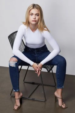 Promo ⌛ GOOD AMERICAN High Waisted GOOD WAIST EXPOSED BUTTONS | BLUE393 ⭐ 23 GOOD AMERICAN High Waisted GOOD WAIST EXPOSED BUTTONS | BLUE393