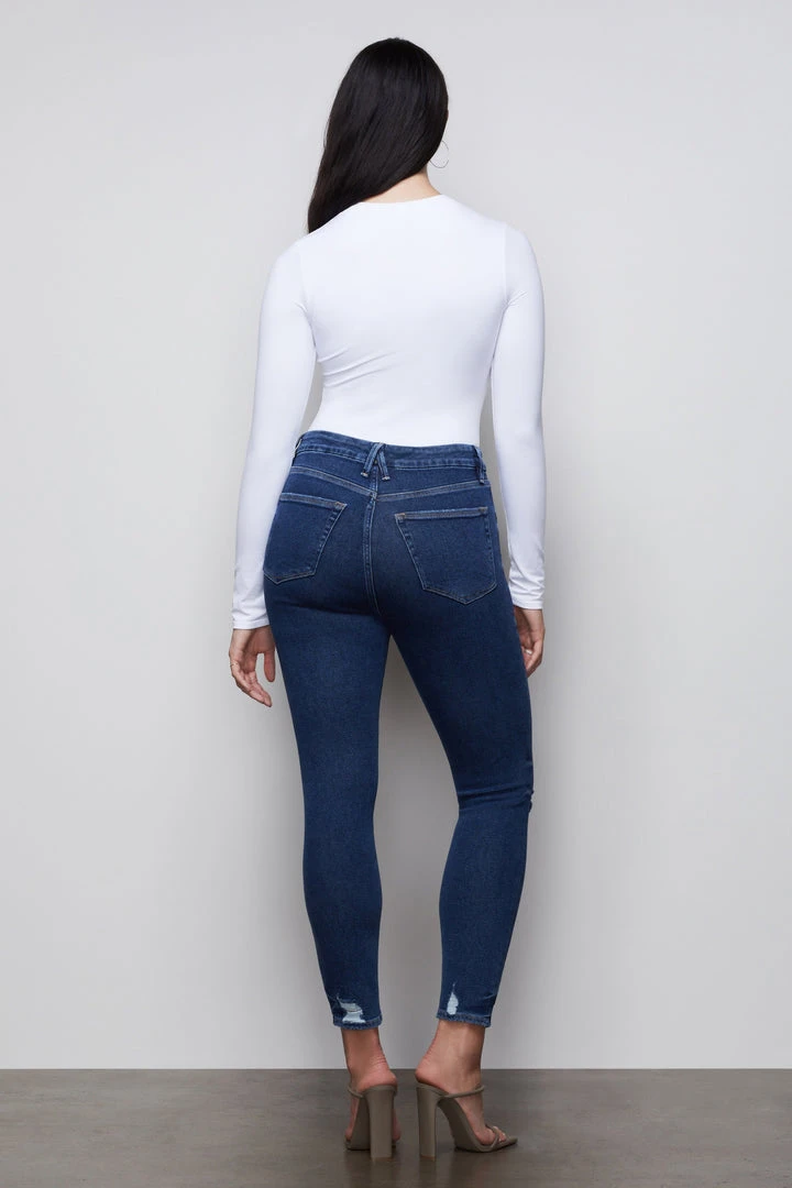 Promo ⌛ GOOD AMERICAN High Waisted GOOD WAIST EXPOSED BUTTONS | BLUE393 ⭐ 9 GOOD AMERICAN High Waisted GOOD WAIST EXPOSED BUTTONS | BLUE393