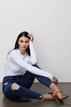 Promo ⌛ GOOD AMERICAN High Waisted GOOD WAIST EXPOSED BUTTONS | BLUE393 ⭐ 28 GOOD AMERICAN High Waisted GOOD WAIST EXPOSED BUTTONS | BLUE393