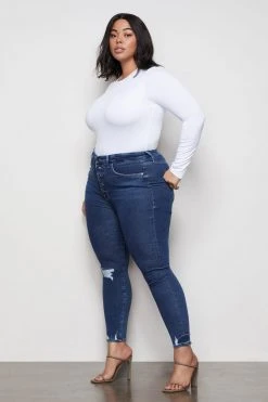 Promo ⌛ GOOD AMERICAN High Waisted GOOD WAIST EXPOSED BUTTONS | BLUE393 ⭐ 29 GOOD AMERICAN High Waisted GOOD WAIST EXPOSED BUTTONS | BLUE393