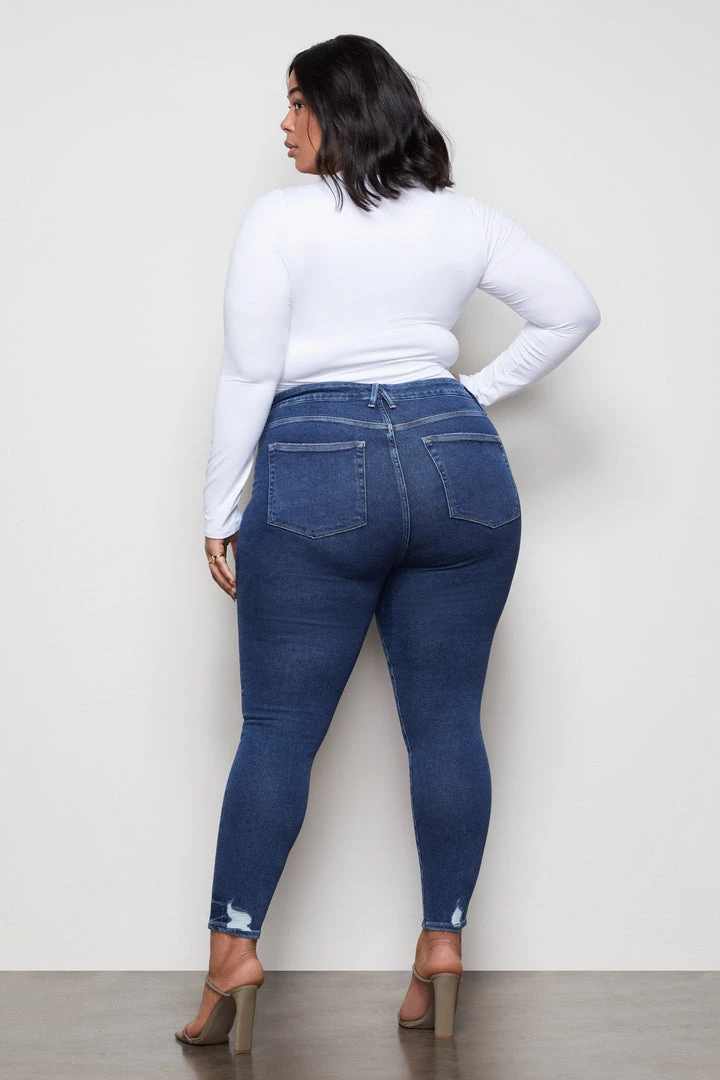 Promo ⌛ GOOD AMERICAN High Waisted GOOD WAIST EXPOSED BUTTONS | BLUE393 ⭐ 14 GOOD AMERICAN High Waisted GOOD WAIST EXPOSED BUTTONS | BLUE393