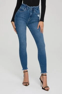 GOOD AMERICAN Skinny GOOD WAIST RAW EDGE | BLUE628
