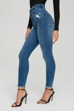 Coupon ⌛ GOOD AMERICAN Skinny GOOD WAIST RAW EDGE | BLUE628 🤩 20 GOOD AMERICAN Skinny GOOD WAIST RAW EDGE | BLUE628