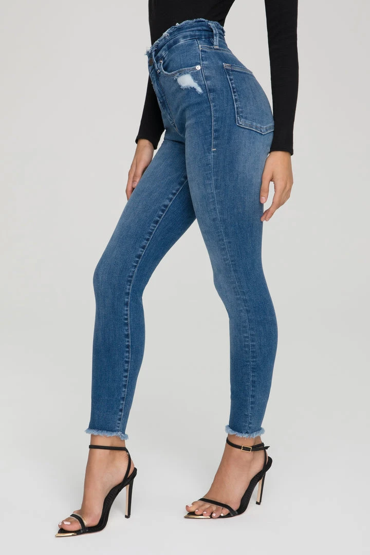 Coupon ⌛ GOOD AMERICAN Skinny GOOD WAIST RAW EDGE | BLUE628 🤩 3 GOOD AMERICAN Skinny GOOD WAIST RAW EDGE | BLUE628