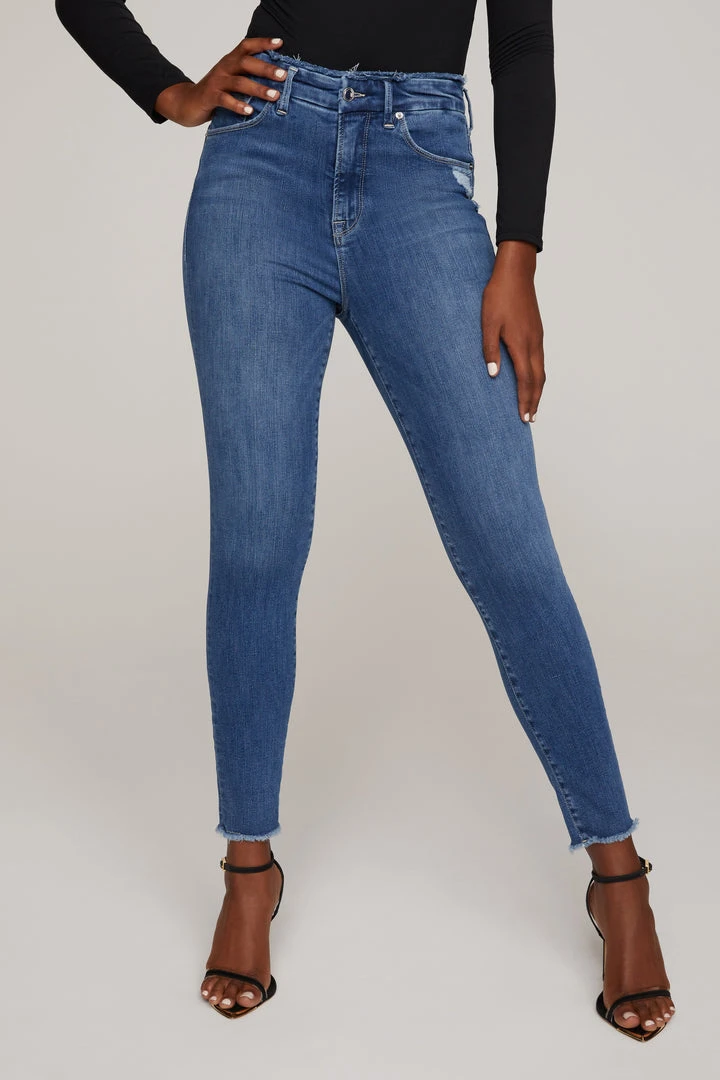 Coupon ⌛ GOOD AMERICAN Skinny GOOD WAIST RAW EDGE | BLUE628 🤩 7 GOOD AMERICAN Skinny GOOD WAIST RAW EDGE | BLUE628