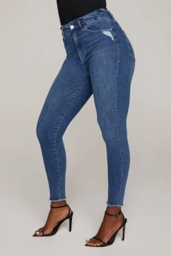 Coupon ⌛ GOOD AMERICAN Skinny GOOD WAIST RAW EDGE | BLUE628 🤩 25 GOOD AMERICAN Skinny GOOD WAIST RAW EDGE | BLUE628